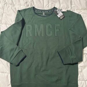 Real Madrid Adidas Green Crewneck Sweater with Embossed Design